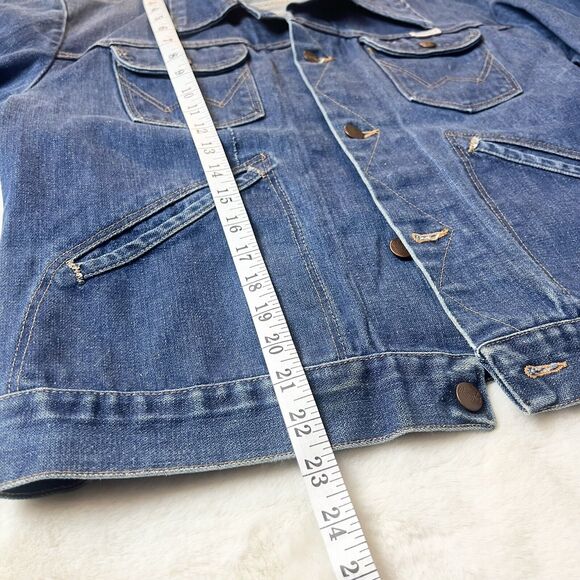 Vintage Wrangler No-Fault Denim Jacket 70s 80s Sanfor-Set USA Men’s L - Picture 9 of 15